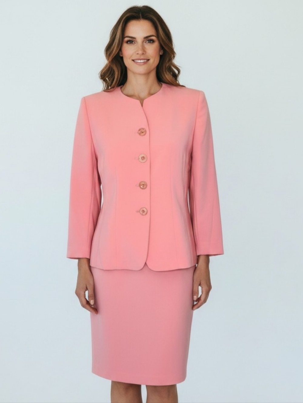 Le Suit Vintage 90s Y2K Pink Classc Tailored Jacket Elegant Button Front 6